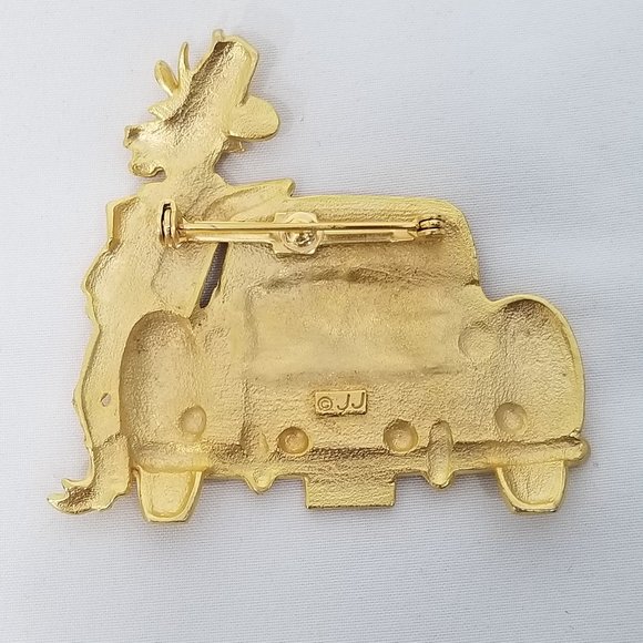 Vintage JJ Brooch Western Bull and Rolls Royce-VGC - Picture 6 of 7